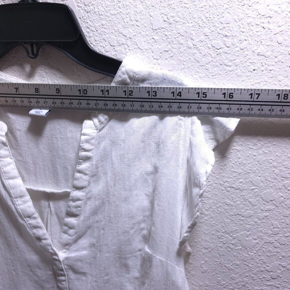 Old Navy Womens‎ Flutter Sleeve White Textured Cotton Blouse Size Small - Picture 5 of 9